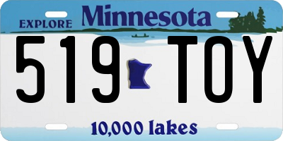 MN license plate 519TOY