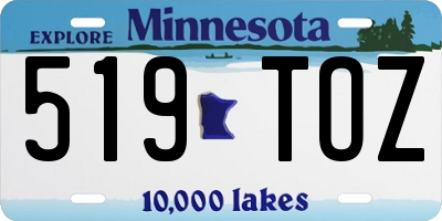 MN license plate 519TOZ