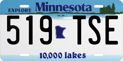 MN license plate 519TSE