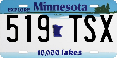 MN license plate 519TSX