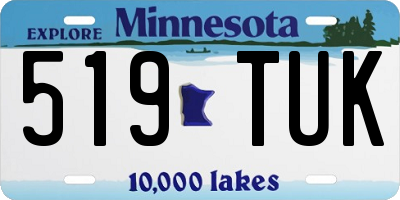 MN license plate 519TUK