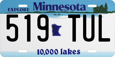 MN license plate 519TUL