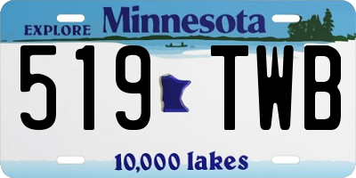 MN license plate 519TWB