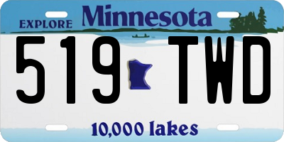 MN license plate 519TWD