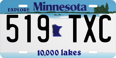 MN license plate 519TXC