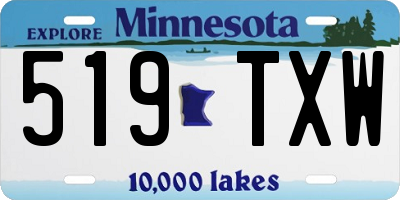 MN license plate 519TXW