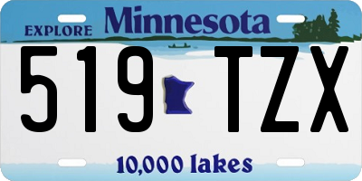 MN license plate 519TZX