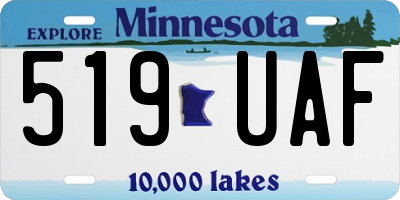 MN license plate 519UAF