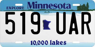 MN license plate 519UAR