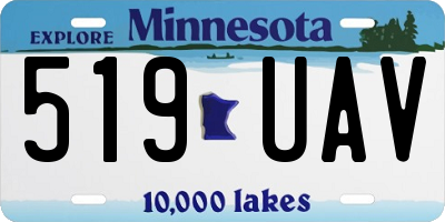 MN license plate 519UAV