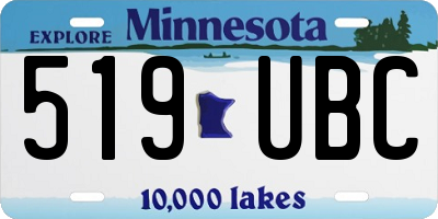 MN license plate 519UBC