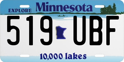 MN license plate 519UBF
