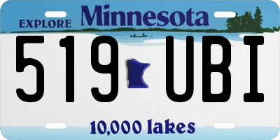 MN license plate 519UBI