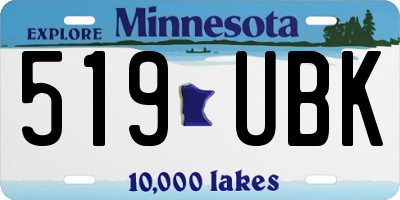 MN license plate 519UBK