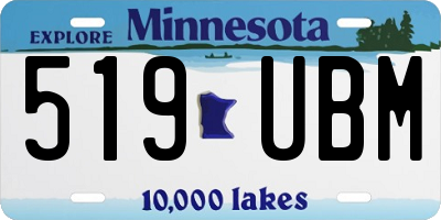 MN license plate 519UBM
