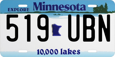 MN license plate 519UBN