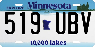MN license plate 519UBV