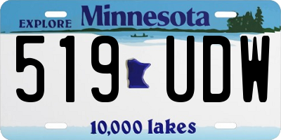 MN license plate 519UDW