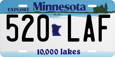 MN license plate 520LAF