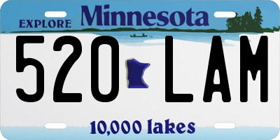MN license plate 520LAM