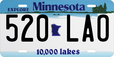 MN license plate 520LAO