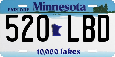 MN license plate 520LBD