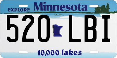 MN license plate 520LBI