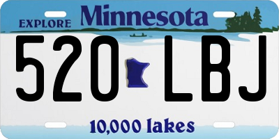 MN license plate 520LBJ