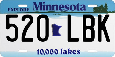 MN license plate 520LBK