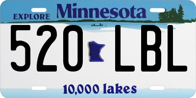 MN license plate 520LBL