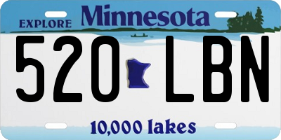 MN license plate 520LBN