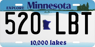 MN license plate 520LBT