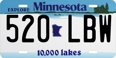 MN license plate 520LBW
