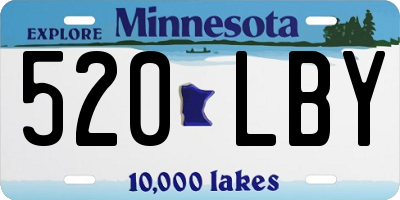 MN license plate 520LBY