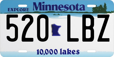MN license plate 520LBZ