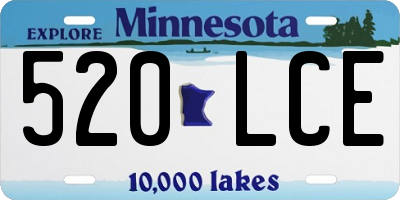 MN license plate 520LCE