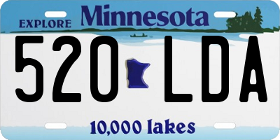 MN license plate 520LDA