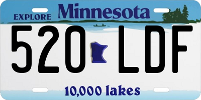 MN license plate 520LDF