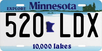 MN license plate 520LDX