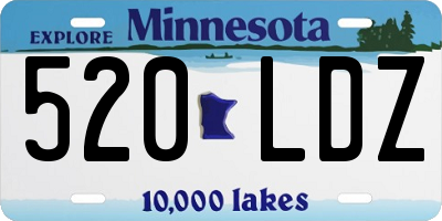 MN license plate 520LDZ
