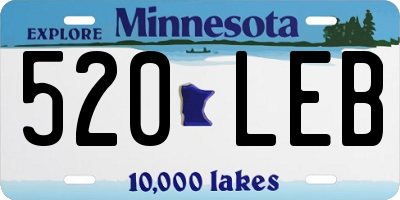 MN license plate 520LEB