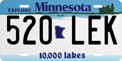 MN license plate 520LEK