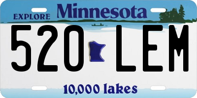 MN license plate 520LEM