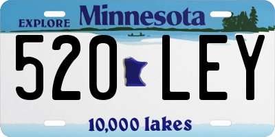 MN license plate 520LEY