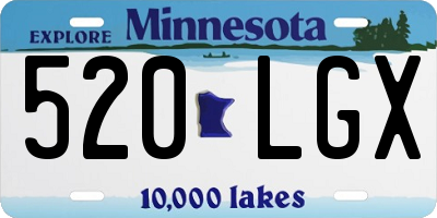 MN license plate 520LGX