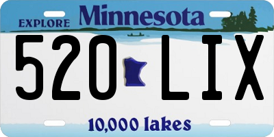 MN license plate 520LIX