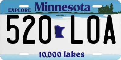 MN license plate 520LOA