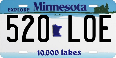 MN license plate 520LOE