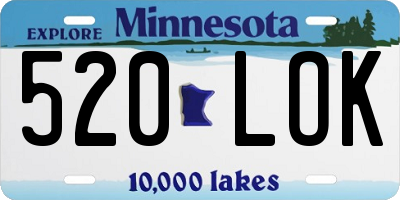 MN license plate 520LOK