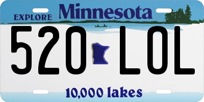 MN license plate 520LOL